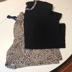 Lands End leopard print pajama set